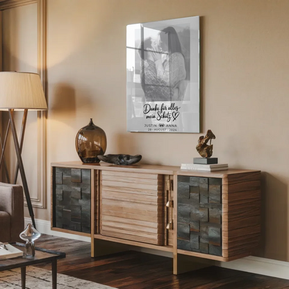 Personalisiertes Acrylglas Bild Paare mit Namen Danke Für Alles Mein Schatz