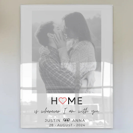 Personalisiertes Acrylglas Bild Paare mit Namen Home Is Wherever