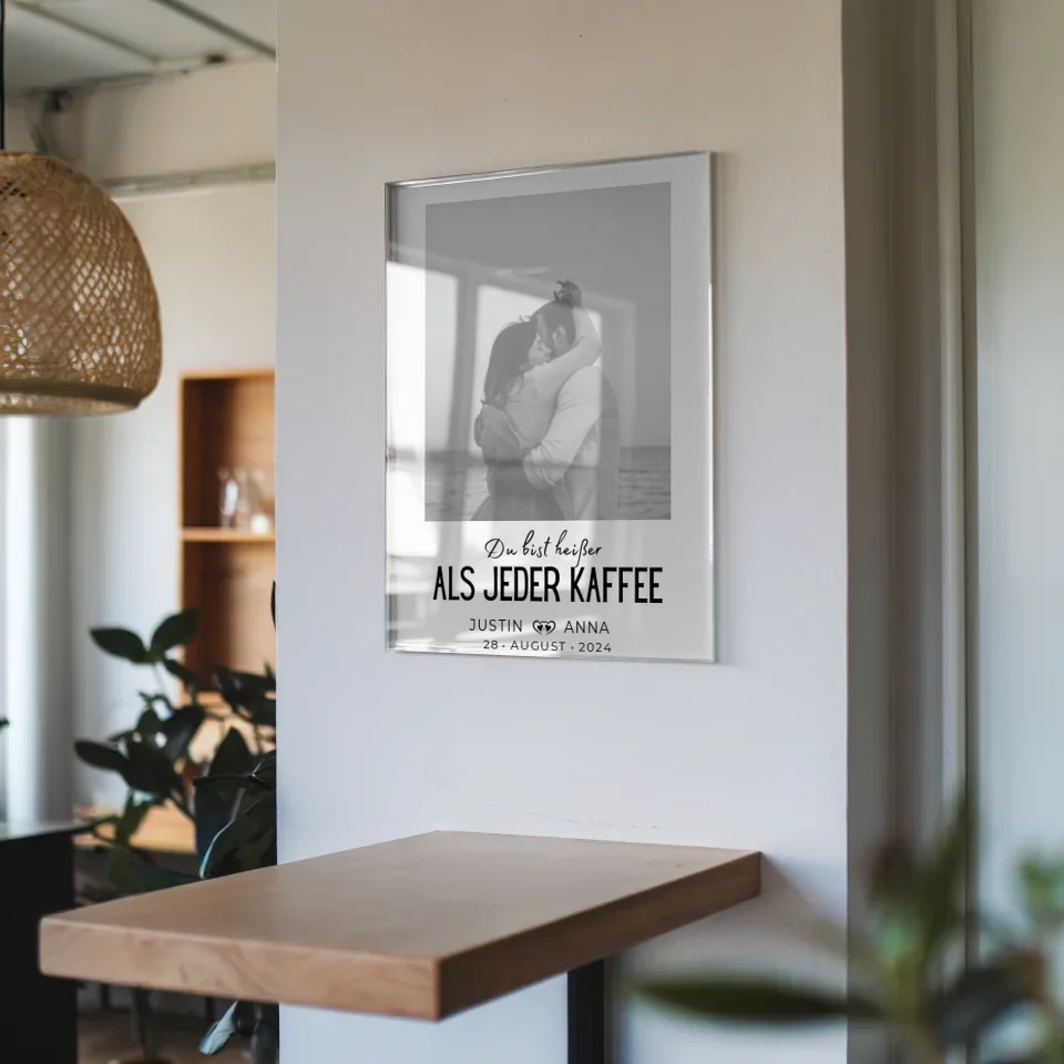 personalisiertes acrylglas bild paare mit namen du bist heisser als jeder kaffee 6