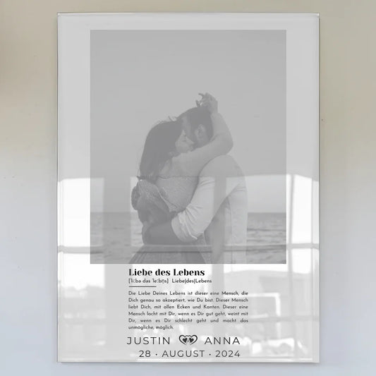 Personalisiertes Acrylglas Bild Paare mit Namen Definition Liebe