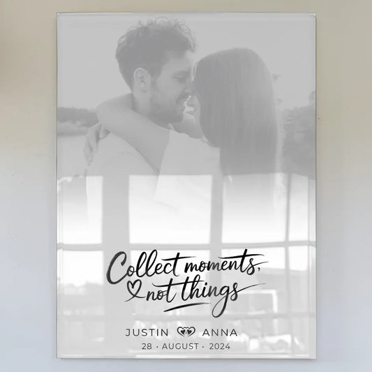 Personalisiertes Acrylglas Bild Paare Foto Schwarz Weiß  mit Namen