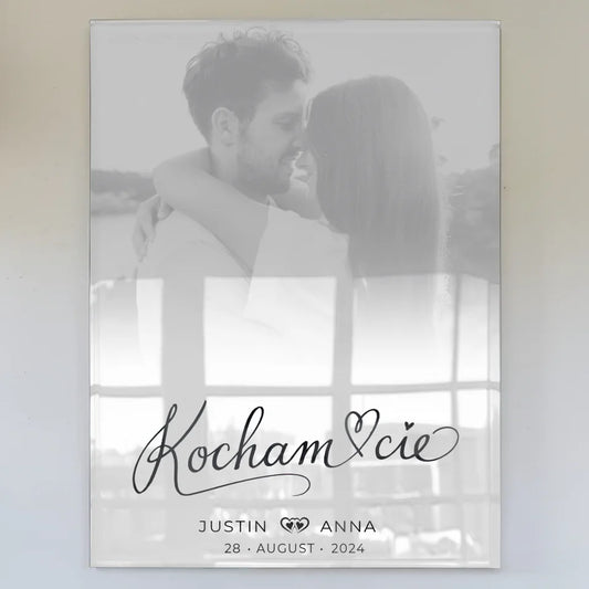 Personalisiertes Acrylglas Bild für Paare Foto Schwarz Weiß Kocham Cie