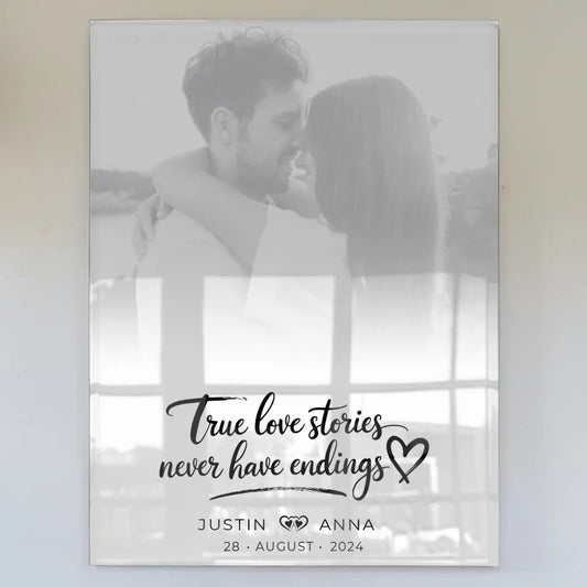 Personalisiertes Acrylglas Bild für Paare Foto Black & White True Love Stories