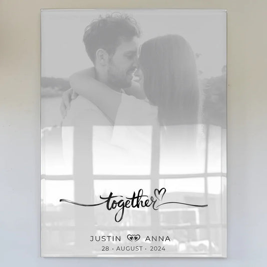 Personalisiertes Acrylglas Bild Paare Foto Black & White Together mit Namen