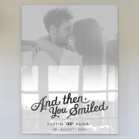 Personalisiertes Acrylglas Bild Paare Foto Black & White Namen