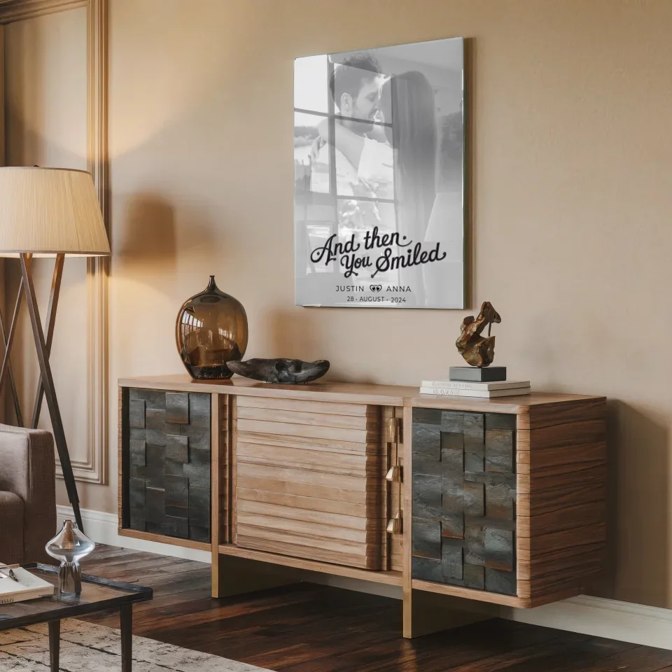 Personalisiertes Acrylglas Bild Paare Foto Black & White Namen