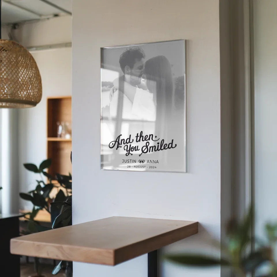 personalisiertes acrylglas bild paare foto black white namen 6