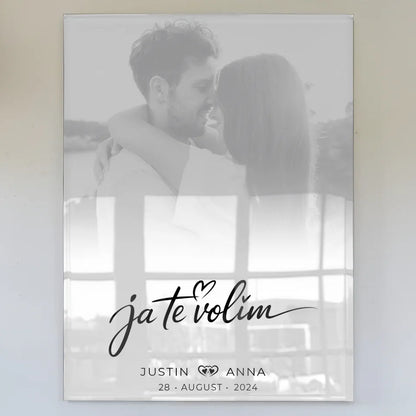 Personalisiertes Acrylglas Bild Paare Foto Schwarz Weiß Ja Te Volim