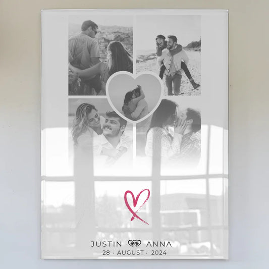 Personalisiertes Acrylglas Bild Paare Fotocollage 5 Fotos You & Me