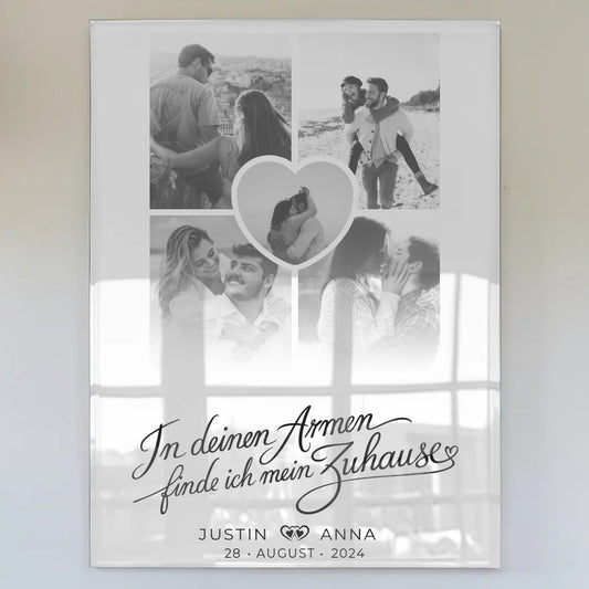 Personalisiertes Acrylglas Bild Fotocollage für Paare 5 Fotos