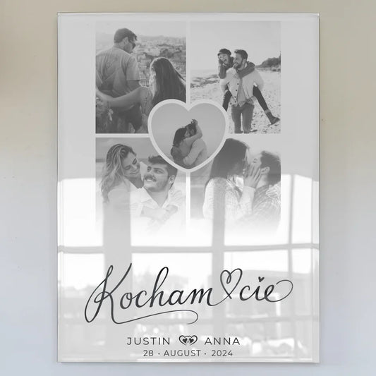 Personalisiertes Acrylglas Bild Paare Fotocollage 5 Fotos Kocham Cie