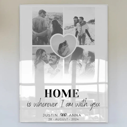 Personalisiertes Acrylglas Bild Paare Fotocollage 5 Fotos mit datum