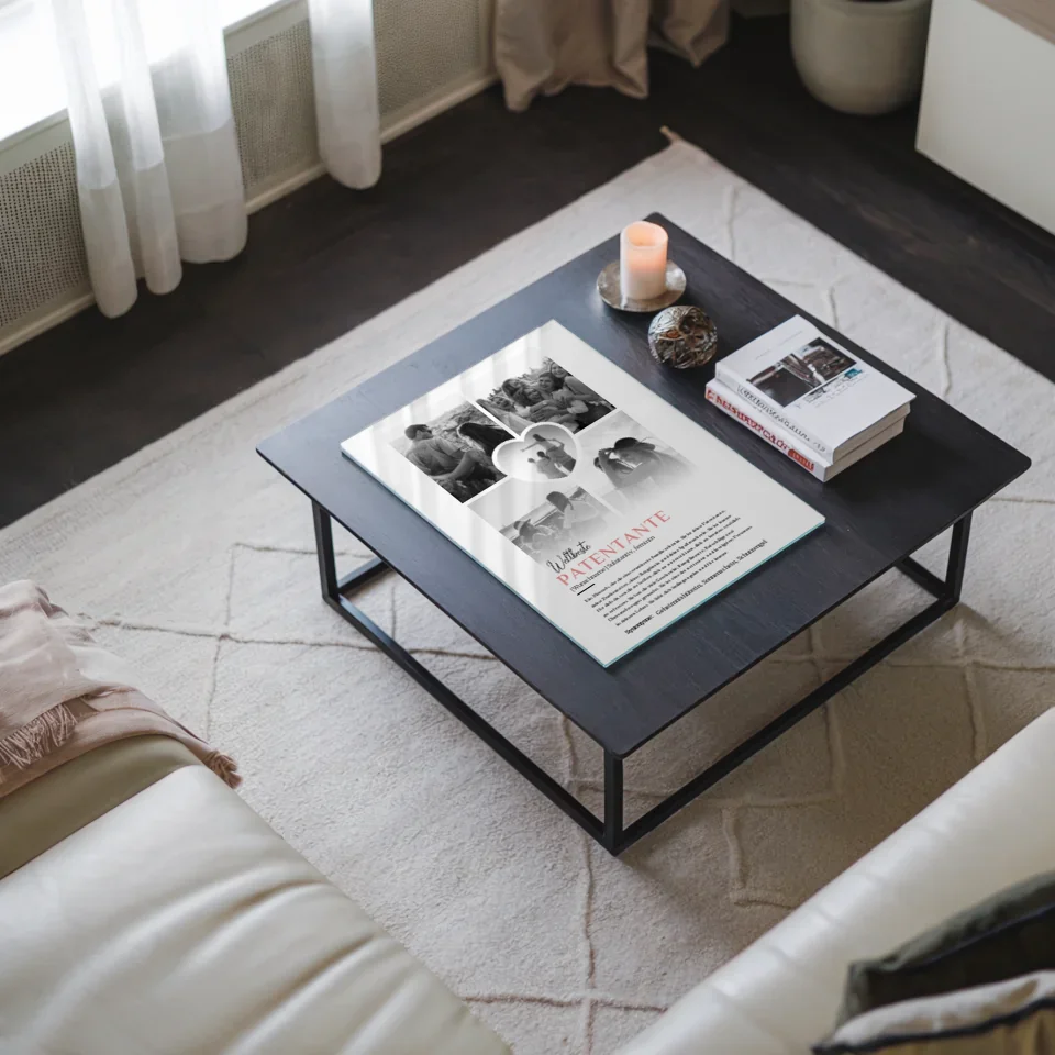 Personalisiertes Acrylglas Bild Patentante 5 Fotos Schwarz Weiß mit Name