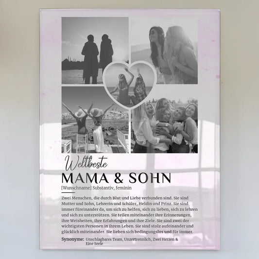 acrylglas bild personalisiert definition mama sohn 5 fotos black white lila Definitions Designs 1