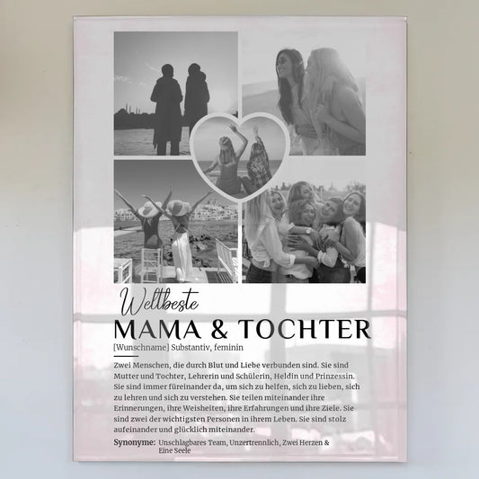 personalisiertes acrylglas bild mama tochter 5 fotos schwarz weiss Definitions Designs 1