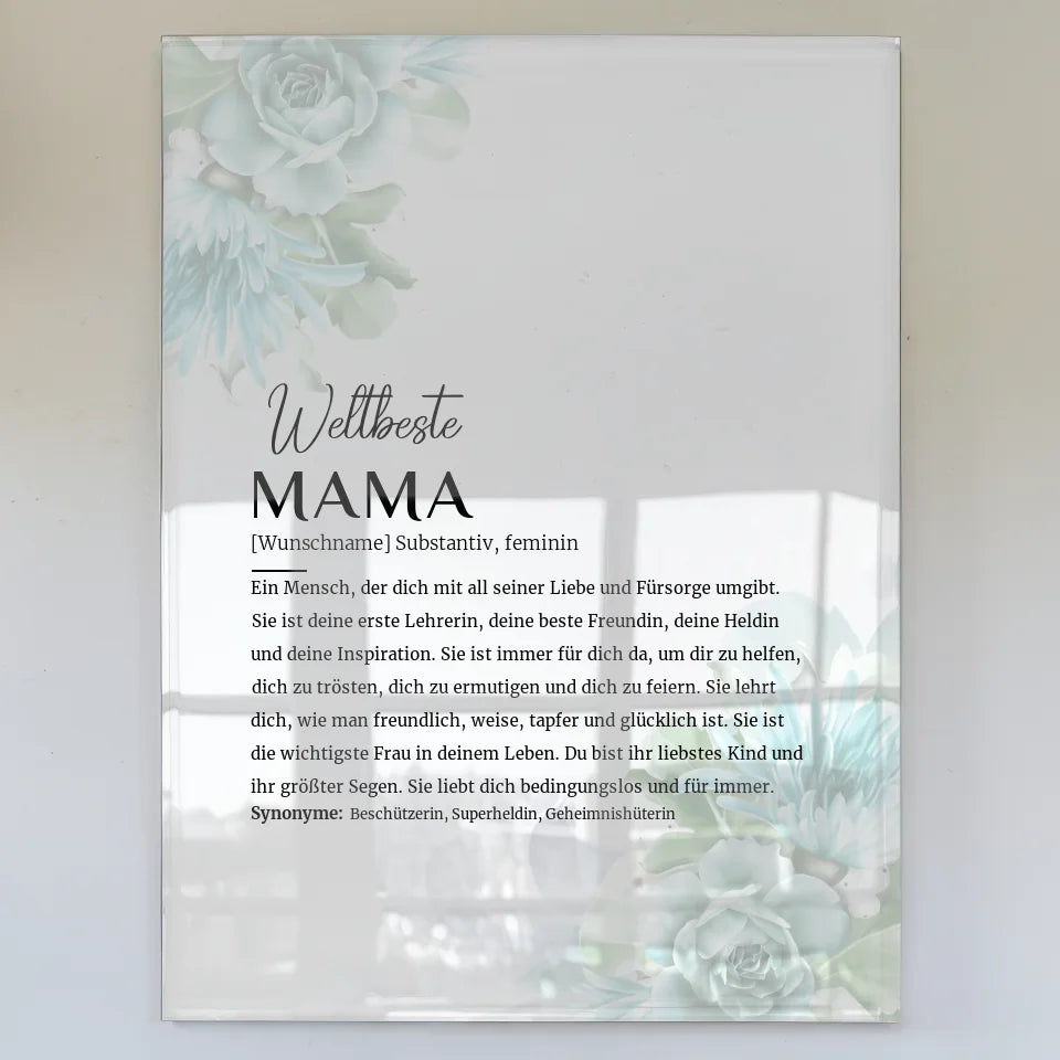 personalisiertes acrylglas bild definition mama floral blau Definitions Designs 1