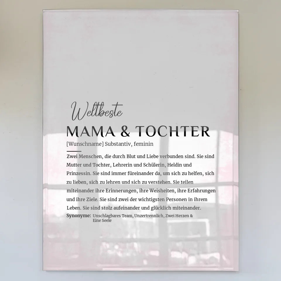 acrylglas bild personalisiert definition mama tochter rose vintage mit name Definitions Designs 1