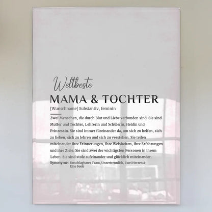 acrylglas bild personalisiert definition mama tochter rose vintage mit name Definitions Designs 1