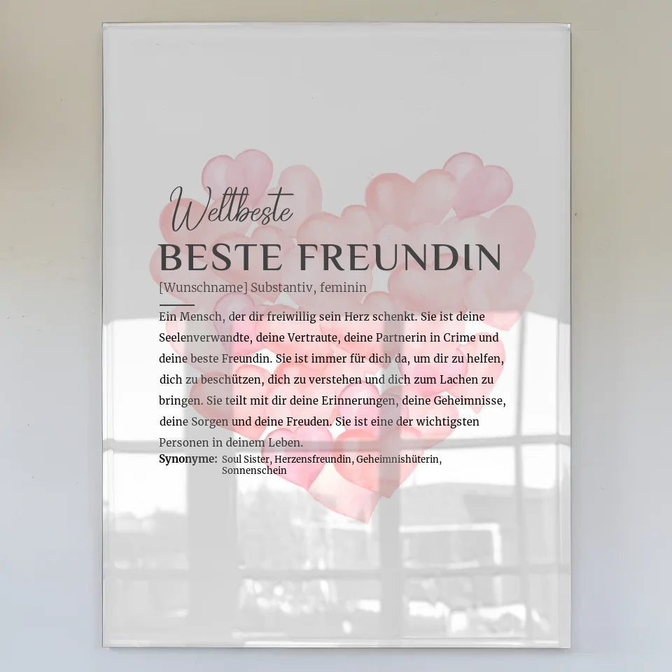 Acrylglas Bild personalisiert Definition Beste Freundin mit Name