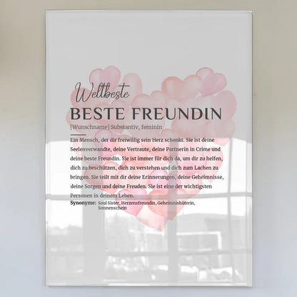 Acrylglas Bild personalisiert Definition Beste Freundin mit Name