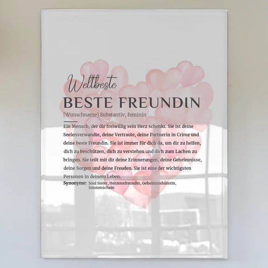 Acrylglas Bild personalisiert Definition Beste Freundin mit Name