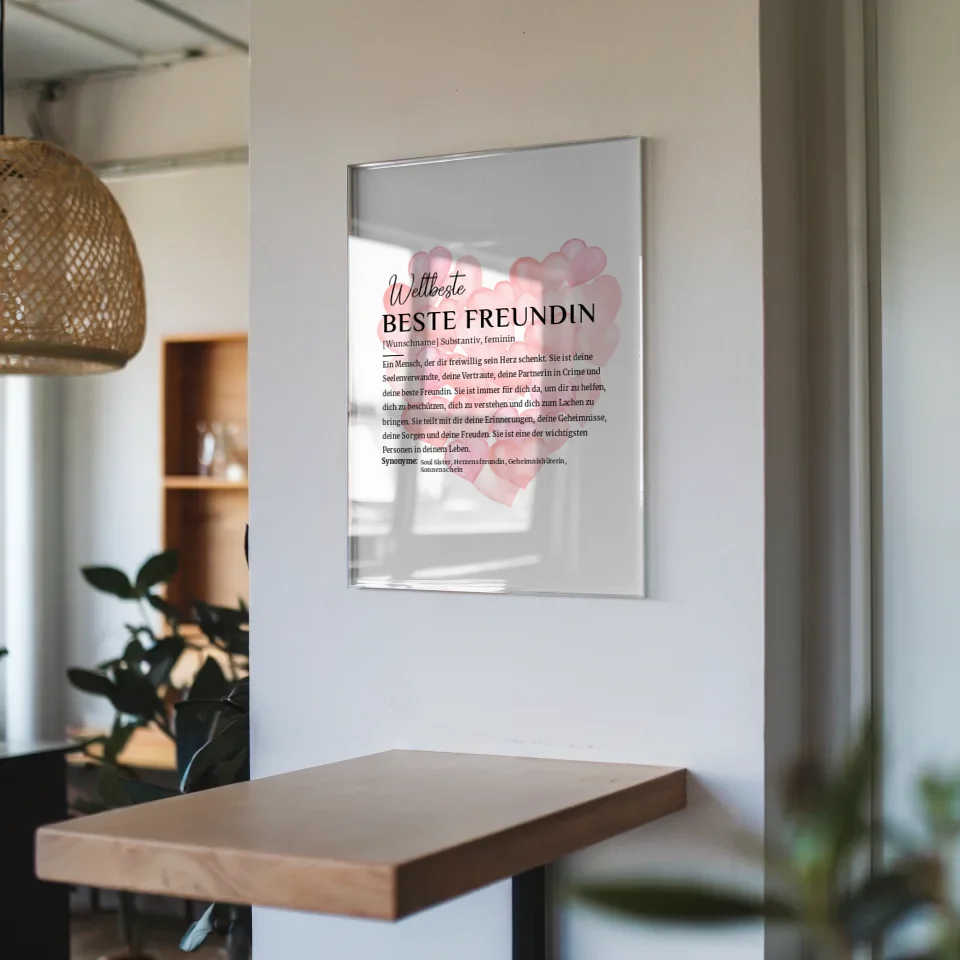 Acrylglas Bild personalisiert Definition Beste Freundin mit Name