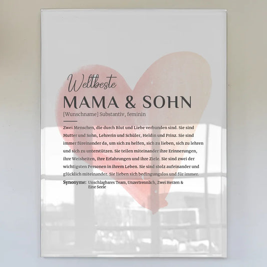 acrylglas bild personalisiert definition mama sohn mit name Definitions Designs 1