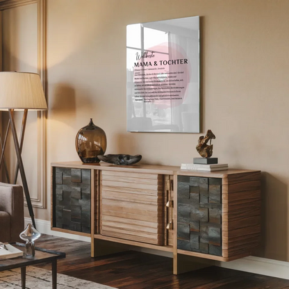 Acrylglas Bild personalisiert Definition Mama & Tochter mit Name