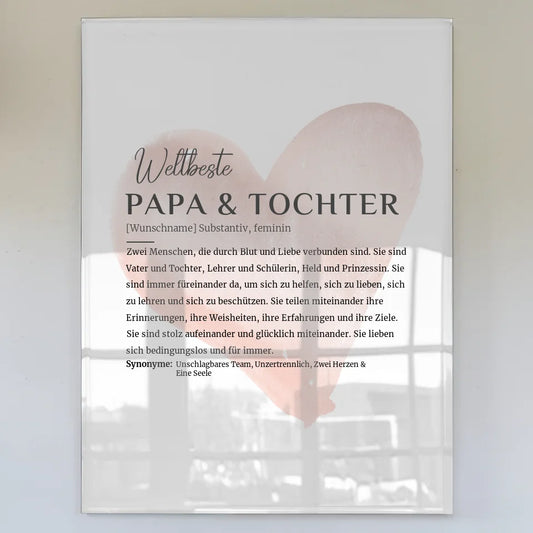 acrylglas bild personalisiert definition papa tochter mit name herz Definitions Designs 1