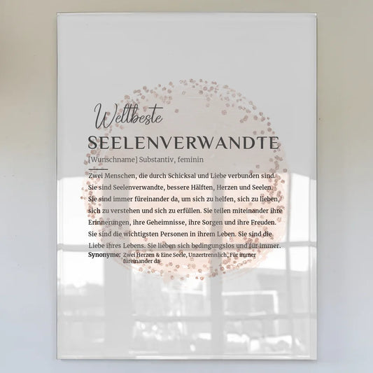 Personalisiertes Acrylglas Bild Definition Seelenverwandte mit Name