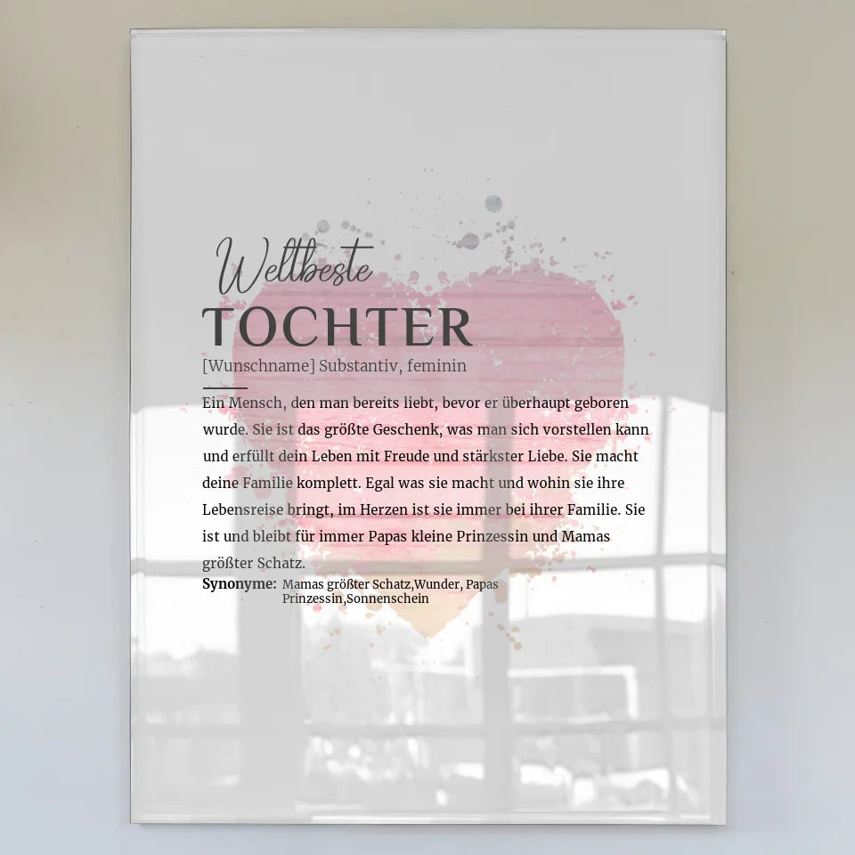 personalisiertes acrylglas bild definition tochter mit name watercolor herz Definitions Designs 1