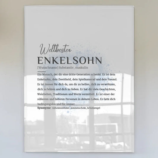Personalisiertes Acrylglas Bild Definition Enkelsohn mit Name