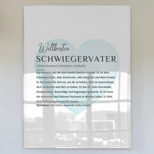 Acrylglas Bild Personalisiert Definition Schwiegervater mit Name