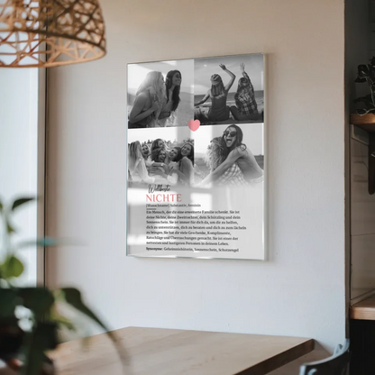 Acrylglas Bild personalisiert Definition Nichte 4 Fotos mit Name