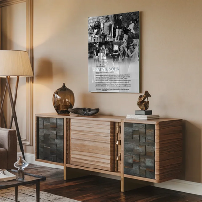 Acrylglas Bild personalisiert Definition Papa & Sohn 4 Fotos mit Name