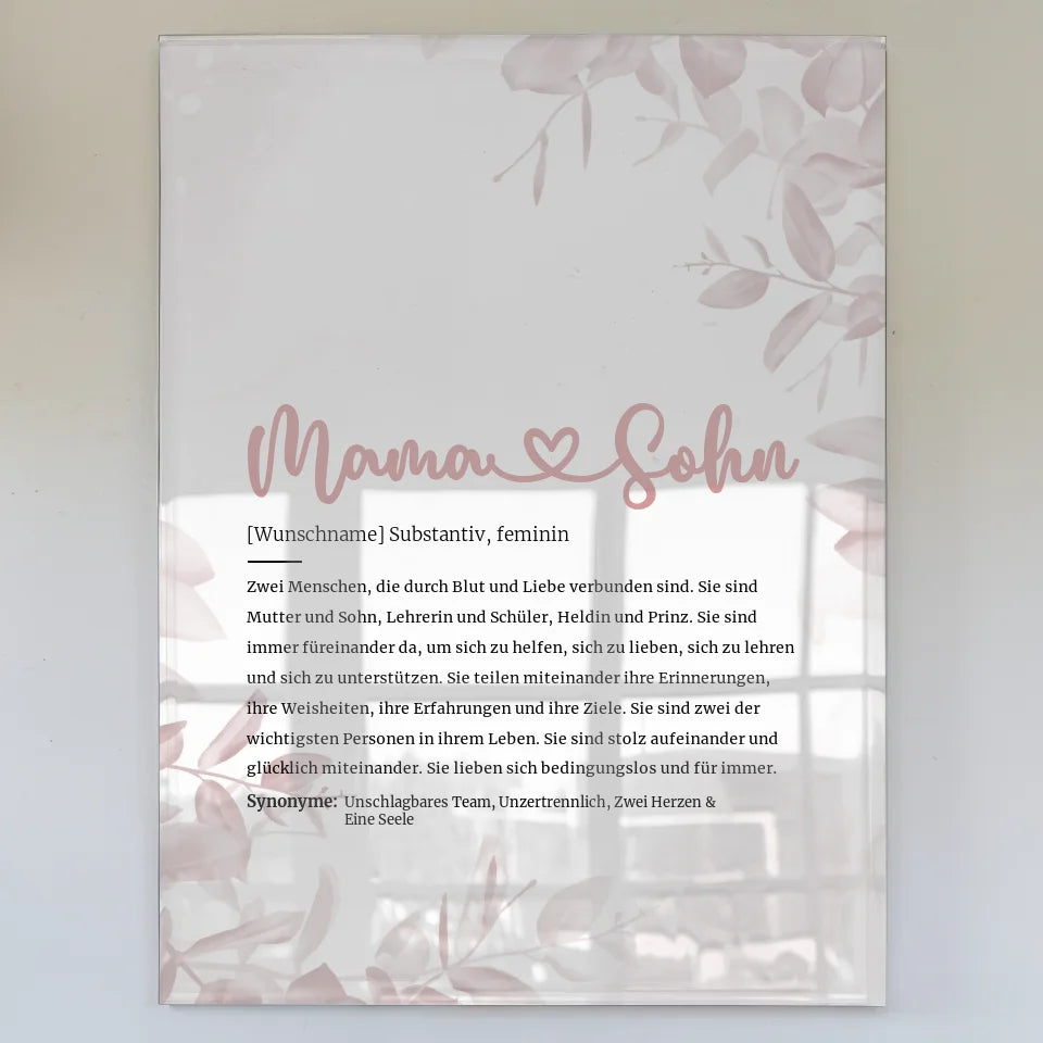 personalisiertes acrylglas bild definition mama sohn herz mit name Definitions Designs 1