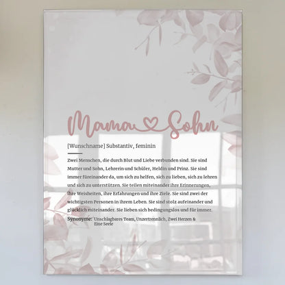 personalisiertes acrylglas bild definition mama sohn herz mit name Definitions Designs 1