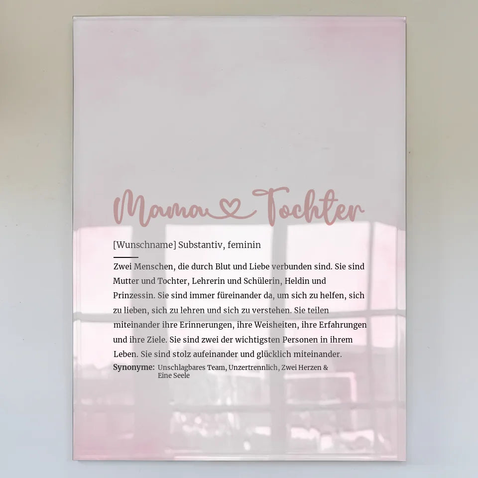 personalisiertes acrylglas bild definition mama tochter herz mit name Definitions Designs 1