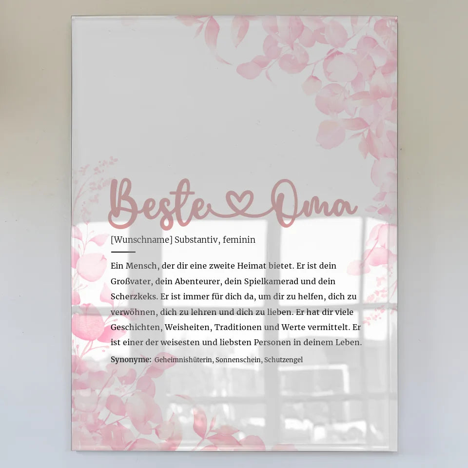 personalisiertes acrylglas bild definition beste oma herz mit name Definitions Designs 1