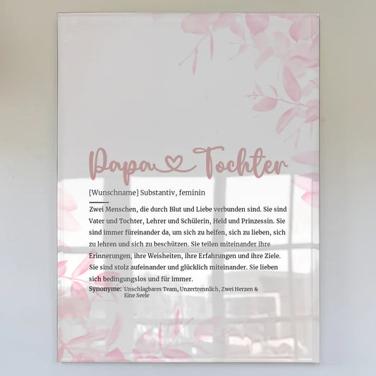 personalisiertes acrylglas bild definition papa tochter herz mit name Definitions Designs 1