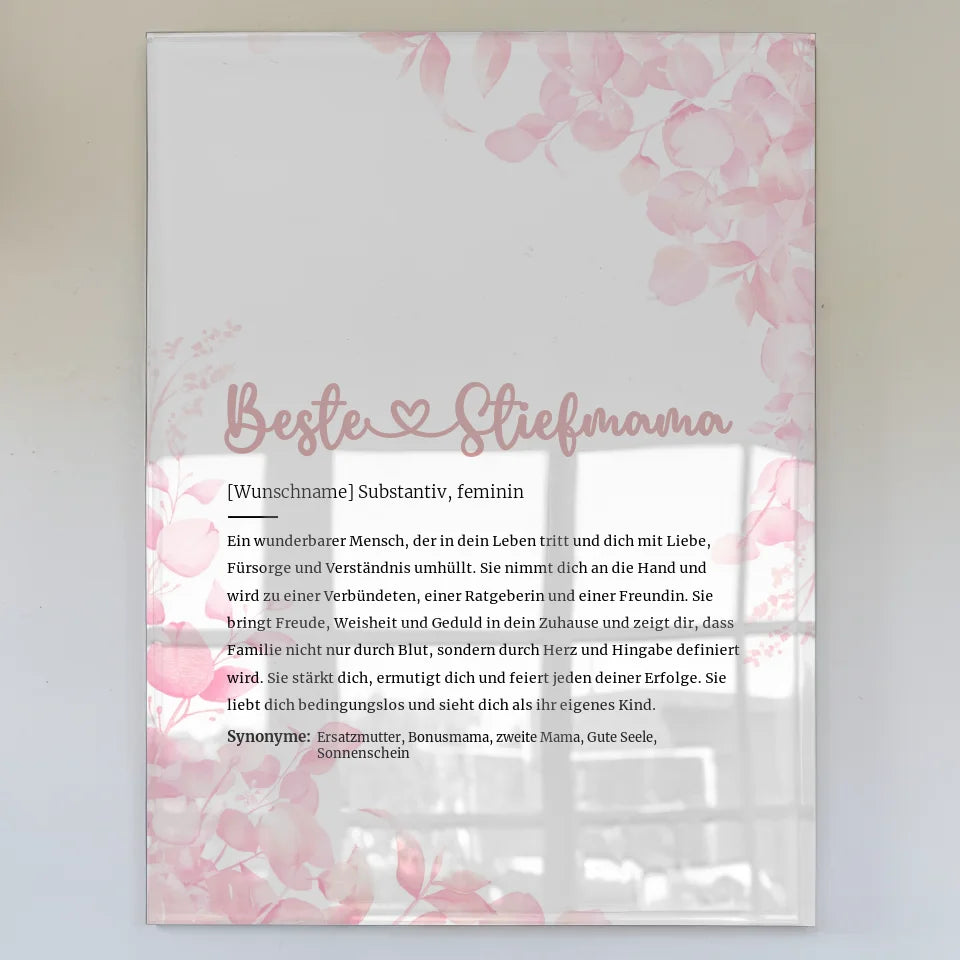 personalisiertes acrylglas bild beste stiefmama herz mit name Definitions Designs 1