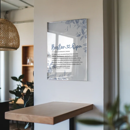 Personalisiertes Acrylglas Bild Bester Opa Herz mit Name