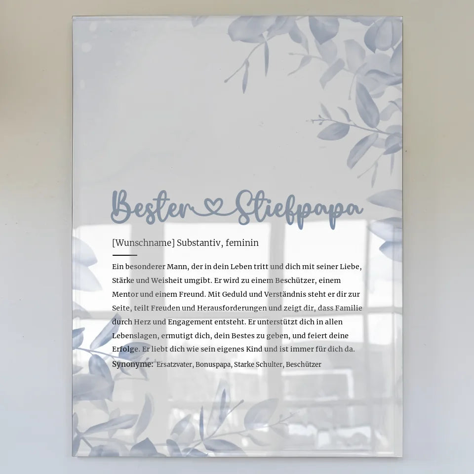 personalisiertes acrylglas bild stiefpapa herz mit name Definitions Designs 1