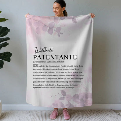 personalisierte decke definition patentante pink rosa floral Definitions Designs 1