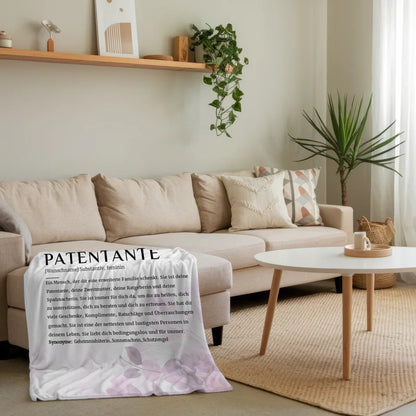 personalisierte decke definition patentante pink rosa floral 4