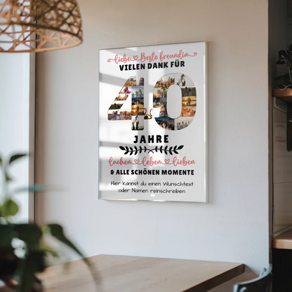 Personalisiertes Acrylglas Bild Beste Freundin 40 Geburtstag Fotos