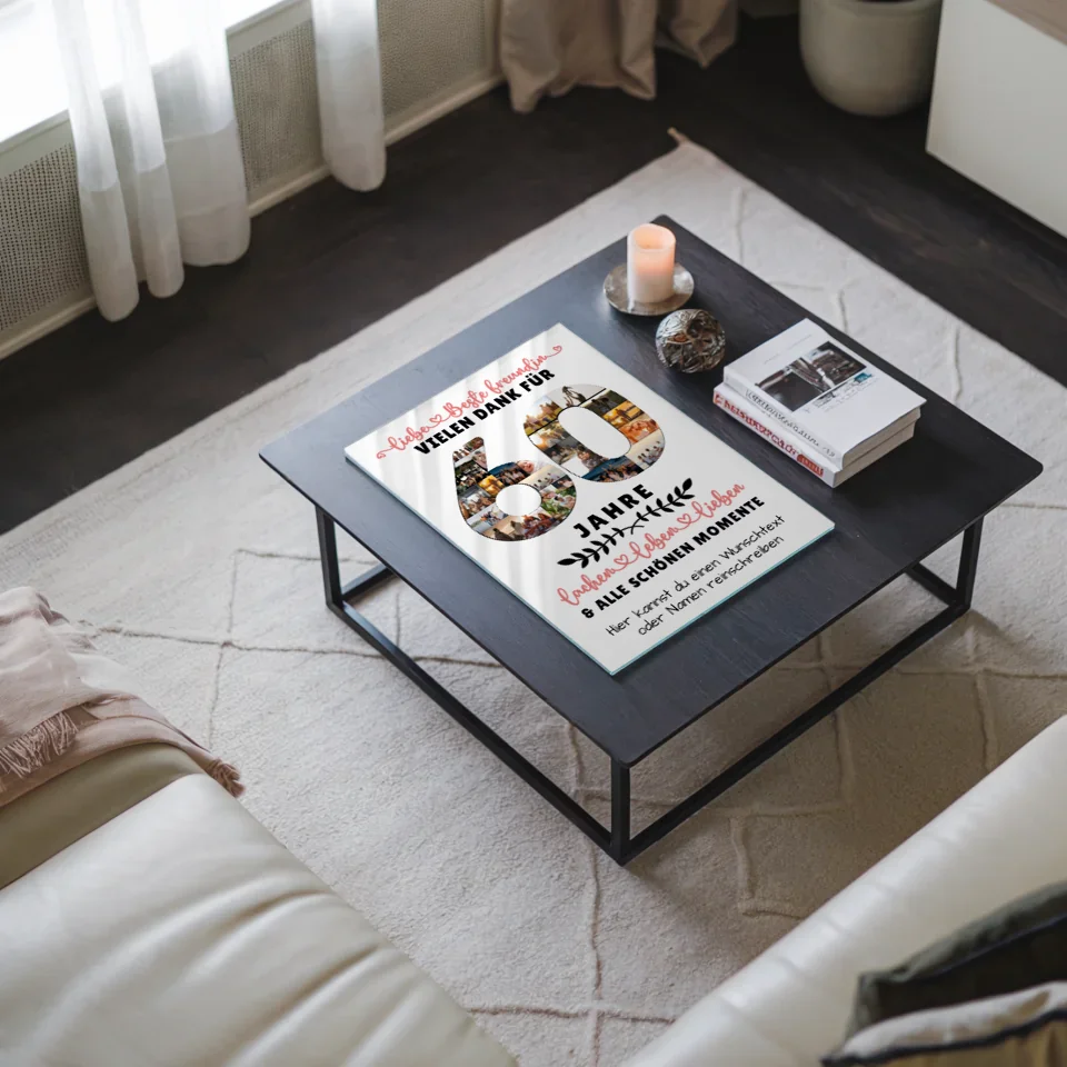 Personalisiertes Acrylglas Bild für Beste Freundin zum 60 Geburtstag mit Wunschtext