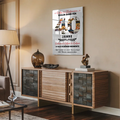 Personalisiertes Acrylglas Bild Stiefmama 40 Geburtstag mit Wunschtext Fotos