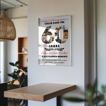 Personalisiertes Acrylglas Bild Schwiegermama 60 Geburtstag Fotos