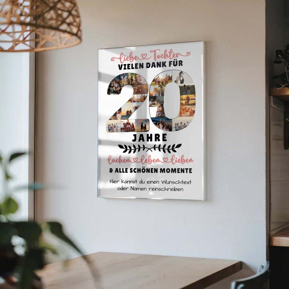 Personalisiertes Acrylglas Bild Tochter 20 Geburtstag Fotos Lachen